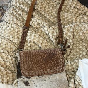 Myra Bag Rustic Brown and Cream Crossbody